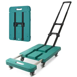 Carrello pieghevole pieghevole antiscivolo per carrello pieghevole estensibile a 6 ruote per uso domestico portatile