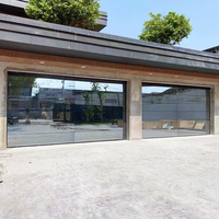 Porte de garage à finition miroir, panneau en verre trempé pliable pour la décoration d'hôtels et de commerces