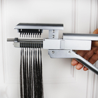 Kit de Démarrage Prêt à Expédier : Extensions de Cheveux 6D 1ère Génération avec Machine, Cheveux Humains Naturels 6D, Cheveux Indiens Remy