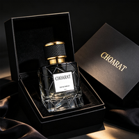 Nouvelle Bouteille de Parfum Vide de Luxe Personnalisée 100ml 50ml, Flacon Vaporisateur Rond Facetté en Verre Transparent avec Bouchon et Col Doré