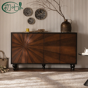 ชุดตู้ห้องนั่งเล่นสไตล์จีนใหม่ ตู้เก็บของ 3 บานแบบย้อนยุคตกแต่งสไตล์วินเทจ สำหรับตกแต่งบ้าน - Product Image 1