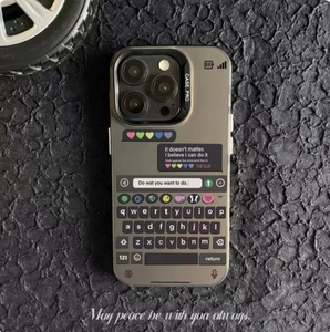 Màu Bạc Hai Lớp Trường Hợp Điện Thoại Cho Iphone16 15 14 Pro Max Phun Cứng Shell Bàn Phím Điện Thoại Bìa Mát Trở Lại Trường Hợp Funda - Product Image 5