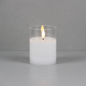<strong>White</strong> Glass Real Wax Battery Powered Flameless Remote Electric <strong>Candles</strong> for the Wedding Decoration - Product Image 3