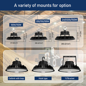 Lámpara Industrial UFO High Bay de Aluminio con Garantía de 5 Años, DLC 160LM/W, Regulable de 0-10V, IP65, 150W-200W, para Fábrica/Almacén - Product Image 4