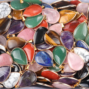 Подвеска из натурального камня с каплями в виде капли воды, с аметистом, тигровым глазом, большие каплёные подвески для ожерелья «DIY», изготовление ювелирных изделий Pingente - Product Image 3