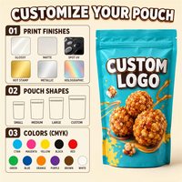Sachet Doypack mat personnalisé imprimé pour pop-corn, refermable avec fermeture éclair, pour snacks au caramel, idéal pour la vente au détail