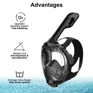 थोक खर्राटे वयस्क बच्चों 180 पैनोरमिक पूर्ण डाइविंग फेस मास्क स्नॉर्कल मास्क - Product Image 2