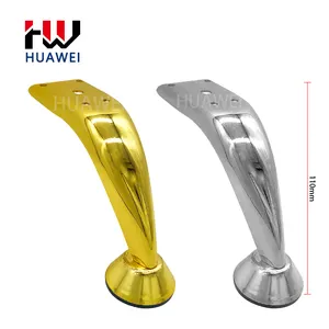 HUAWEI 11cm furnitur logam kaki meja berlapis krom kaki Kabinet perak bagian aksesori perangkat keras bentuk Banteng kaki Sofa