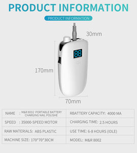 Mesin bor kuku elektrik portabel isi ulang, alat bor kikir kuku elektrik hingga 200 kuku - Product Image 4