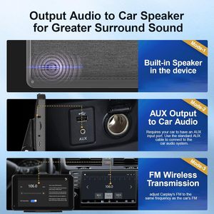 7 inch không dây Carplay màn hình với đảo ngược máy ảnh xách tay không dây thông minh xe chơi màn hình cảm ứng cho tất cả các xe - Product Image 6