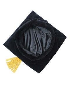 Cappello da Dottore in Velluto di Lusso Personalizzato all'Ingrosso, Berretto da Dottorato in Poliestere a 4 Lati con Nappa in Filo d'Oro, Unisex per Studenti Universitari - Product Image 3
