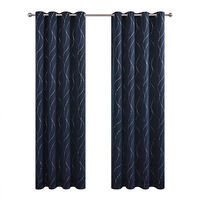 Rideaux occultants toutes saisons en polyester à motif géométrique argenté haute précision, style moderne pour salon