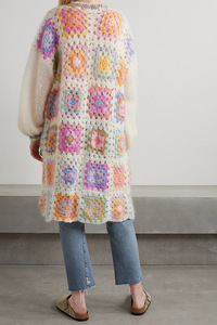 เสื้อสเวตเตอร์ถักโมแฮร์ถักแขนยาวของผู้หญิงเสื้อสเวตเตอร์ถักไหมพรมแขนยาวลายดอกไม้ - Product Image 4