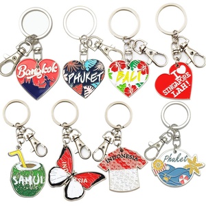 <b>Keyring</b> Manufacturer Wholesale Zinc Alloy Silk Screen Printed Fashion Vintage Cartoon Custom Travel Souvenirs Keychains - Product Image 3