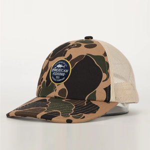 Sombrero de camionero de camuflaje impreso, logotipo personalizado, sombrero de malla de 6 paneles, parche bordado, gorra de béisbol de pesca, sombreros para exteriores, IVA-C-H-33-9 - Product Image 1
