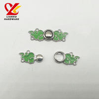 Bouton de vêtement en alliage de zinc plaqué émail motif feuille et nuage, style chinois, accessoire de fixation pour col Hanfu Cheongsam, écologique
