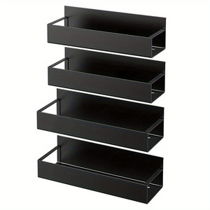 Étagère latérale magnétique noire pour réfrigérateur, lave-linge, sèche-linge, organisateur de cuisine, pour condiments, herbes, bouteilles, design gain de place - Product Image 1