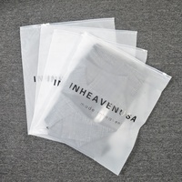 Sacs de t-shirt à capuche, double givré, mat pour vêtements, sacs d'emballage, à glissière, sac en plastique imperméable à fermeture à glissière