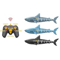 Bateau télécommandé 2,4 GHz en forme de requin pour enfants, jouet électrique haute simulation pour piscine et salle de bain