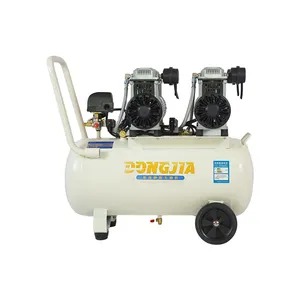 Compressore d'aria senza olio silenzioso portatile a due cilindri da 50 litri per utensili pneumatici