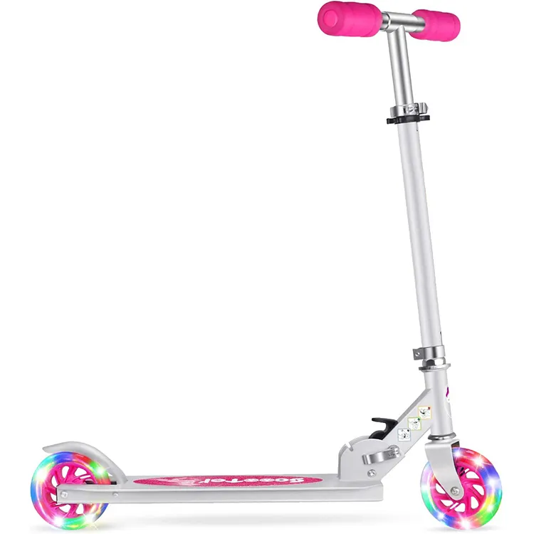 La scelta migliore per scooter per bambini 2 ruote pieghevole kick scooter 3 gear altezza regolabile ruota leggera staffa flash wheel