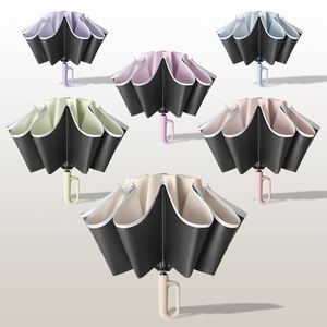 Parapluie pliant automatique transparent de haute qualité avec impression de logo, vente en gros - Product Image 3