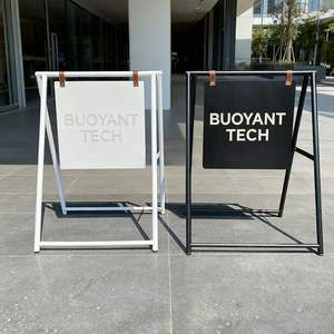 แผงวางบนทางเท้าแบบพับได้ทำจากโลหะสำหรับวางบนทางเท้าโครงป้ายพื้นแผงแซนวิชแบบปรับแต่งได้ - Product Image 3