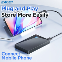 Hard Disk Eksternal EAGET G20 2.5'' USB3.0 Anti Benturan Enkripsi Penuh untuk PC HDD Hard Drive