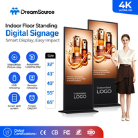 Pantalla Digital Interactiva de Señalización 4K de 43, 49, 55 y 65 Pulgadas con Soporte de Pie, Kiosco Táctil Android 14 para Centros Comerciales