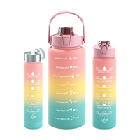 Nouvelles bouteilles d'eau de sport en plastique à boire directement sans BPA Gym Fitness Motivational Ensemble de bouteilles d'eau Best Seller Boîte cadeau mystère
