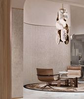 Lustre suspendu moderne de forme ronde pour villa, luminaires suspendus de luxe en marbre pour villa