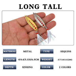 Listo para enviar 5g/7g/10g/15g/20g Patrón de escamas de pescado en forma de pez pesca spinner de metal hundimiento para lucio <span class=keywords><strong>trucha</strong></span> atrapar peces grandes - Product Image 4