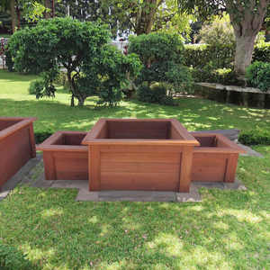 <span class=keywords><strong>Jardinière</strong></span> en <span class=keywords><strong>bois</strong></span> rectangulaire moderne de grande taille pour fleurs, plantes et légumes pour jardin extérieur - Product Image 5