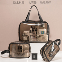 Sacs cosmétiques en PVC transparent imperméables, multi-usages, organiseur de maquillage, trousse de toilette avec poignée, vente en gros pour les voyages