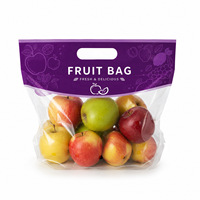 Kantong Kemasan Buah dan Sayur Kustom Plastik Transparan Ramah Lingkungan Dengan Lubang Ventilasi Kantong Zipper Dengan Cetak Logo 1-3kg