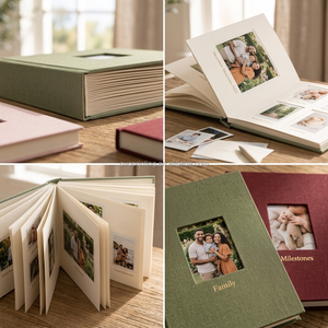 Album <span class=keywords><strong>photo</strong></span> Instax Mini à couverture rigide avec fenêtre avant découpée, compatible Fuji Instax Mini Polaroid, <span class=keywords><strong>texte</strong></span> personnalisé en feuille métallisée, <span class=keywords><strong>livre</strong></span> de souvenirs à ouverture à plat - Product Image 2