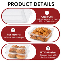 Boîtes en plastique PET transparentes pour croissants, pâtisseries, desserts, gâteaux, boulangerie, contenants en plastique pour croissants pour supermarchés, prix d'usine
