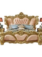 Lit double en bois massif de style européen, lit de mariage pour chambre principale, meubles 2m x 22m CH1701, sculpté à la main, personnalisable