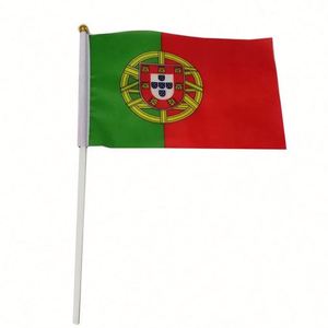 14x21cm 100% Polyester Hand Held Small Mini <b>Flag</b> Portugal Portuguese Stick National Country <b>Flags</b> Party Decorations - Product Image 2