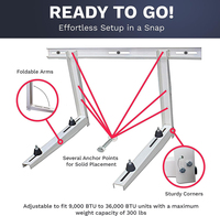 Support de fixation pour climatiseur HVAC en acier, résistant à la corrosion, pour mini-split, pompe à chaleur, 2,0 mm, installation facile, barre transversale
