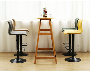 Silla de Cocina Alta Giratoria Negra Ajustable Estilo <span class=keywords><strong>Bistro</strong></span> Retro para Barra de Desayunos - Product Image 6