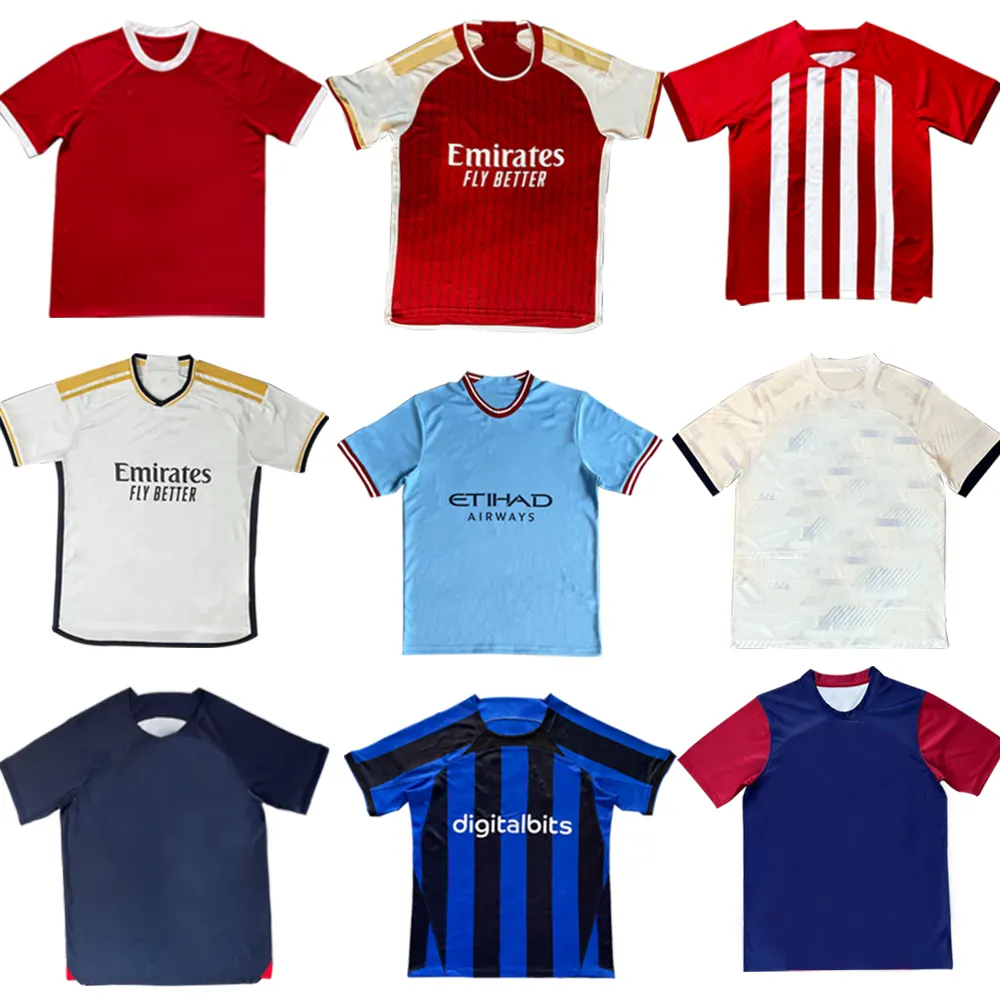 Nova temporada 23 Atacado Personalizado Preto Amarelo Club Soccer Team Jerseys Uniformes Soccer Wear Kit Set Jersey Football Jersey