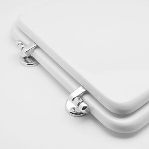 Couvre-siège de toilette moderne blanc en urée pour Cesame Sintesi Monobloc, forme allongée avec télécommande à dégagement rapide pour salle de bain - Product Image 3