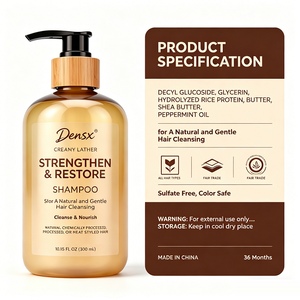 Shampooing Nourrissant et Fortifiant au Beurre de Karité Naturel, Menthe et Aloès, <span class=keywords><strong>Sans</strong></span> Sulfate, Compatible Couleurs, Huile de Ricin pour Cheveux Bouclés, Marque Blanche - Product Image 1