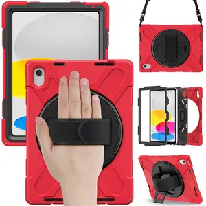 New 360 Rotation Rugged Case With Hand Strap Shoulder Strap For IPad 10 Generation 10.9 2022 For IPad 10th Generation Case