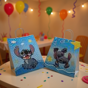 Sacchetti regalo di compleanno Stitch, bomboniere di carta per feste di compleanno per bambini, colori misti, stampa a 4 colori - Product Image 2