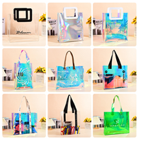 Sacs-cadeaux en plastique de bonbons marguerite à la mode sac à provisions fourre-tout en pvc transparent