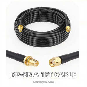 Câble coaxial RP-SMA <span class=keywords><strong>m</strong></span>âle vers femelle de 30 cm à faible perte, plaqué or, RG58, pour extension <span class=keywords><strong>d</strong></span>'<span class=keywords><strong>antenne</strong></span> WiFi, routeur LAN, adaptateur réseau sans fil - Product Image 2