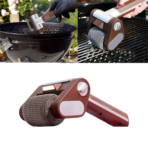 Wholesale Roller Brush with <b>Replaceable</b> Head Stainless Steel Cleaner Rechargeable Barbecue Tools - Product Image 1