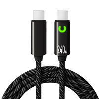 Kabel USB-C Pengisian Cepat 240W PD Dengan Selubung PVC Kepang untuk Ponsel